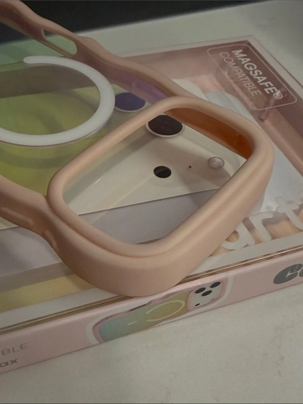Cotton Pink Wavy Silicone iPhone 17 Pro Max Magsafe Case - Iridescent